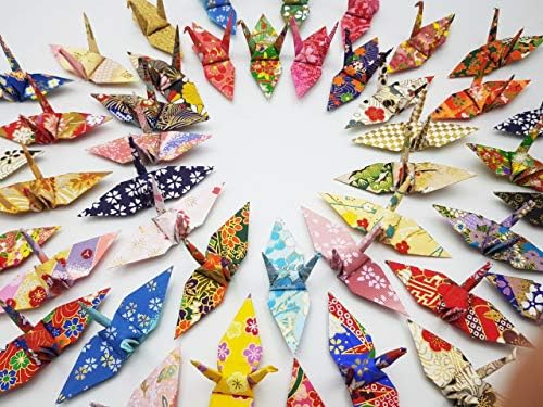 100 Origami paper crane Washi Paper Mixed patterns Origami crane Made of 3x3 inch Japanese Print Chiyogami Paper Art Ornament Decoration