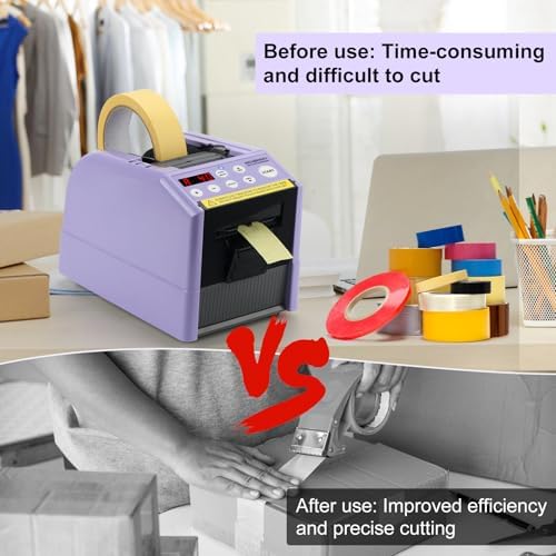 Ceramic Roller Enhanced Ribbon Cutting Machine, Automatic Tape Dispenser, 6-60mm Width, 5-999mm Length, Ideal for Restaurants, Business & Home