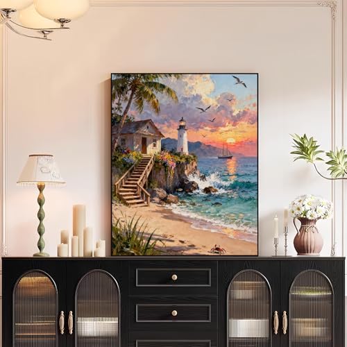 XTCIXAL Paint by Numbers Kit for Adults, Beach - 16X20 Inch