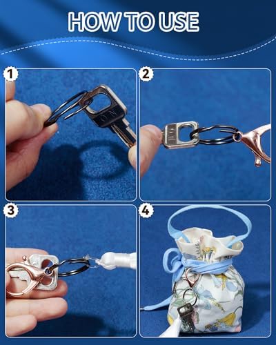 325PCS FIVEIZERO Keychain Making Kit - Black Keychain Clips with Key Rings