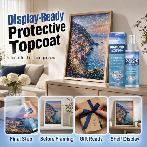 Diamond Art Sealer, 2026 New Crystal Painting Sealer Spray, Clear Protective Coating, Diamond Sealant for DIY Crafts, and Decorative Artwork, 2PCS