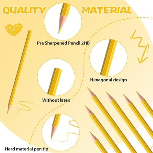 36 Pack Yellow Colored Pencils for Kids, Pre-sharpened Art Pencils Back to School Supplies Set, Drawing Sketching Pencils for Students, Teachers, Classroom