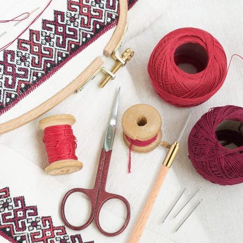 meekoo Tambour Hook with 3 Needles 70# 90# 100# Tambour Embroidery Kit Tool Crochet Hook Kit Sequin Beads Needle Set for Embroidery Sewing Crafting Handmade Artwork Making Gifts for Protect Hands(1)