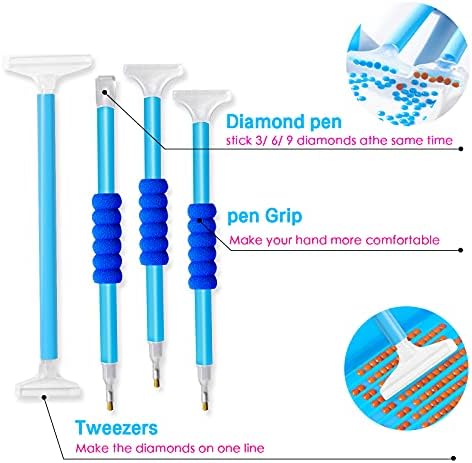 Hulameda 56pcs 5D Diamond Painting Tools for Kids,Blue