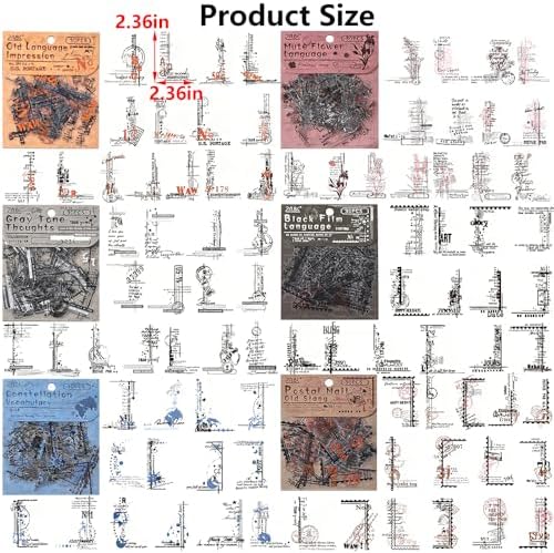 180PCS Vintage Transparent Border Landscape Scrapbooking Stickers for Journaling Retro Clear Journal Stickers for Planners Aesthetic Planner Sticker Set for Crafts Cards Calender Scrapbook Accessories