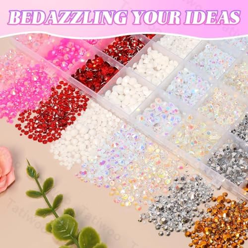 30000Pcs Rhinestones Bedazzling Kit, Resin Rhinestones Gems