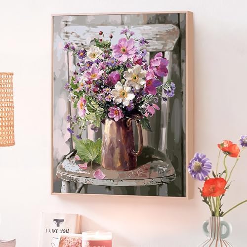 JATOK Paint by Numbers Kit for Adults, Bouquet, 16 x 20 in / 40 x 50 cm