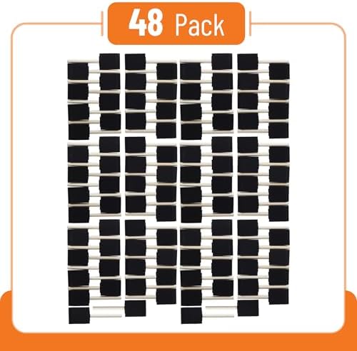 Bates Foam Paint Brushes, 2-Inch, 48 Pack - Sponge Brushes for Painting, Staining, and Mod Podge