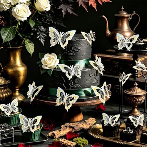 Butterfly Wall Stickers - 60pcs 3D Butterflies Removable Mural Wall Decals for Indoor Home Room Bedroom Decorations (Sliver)