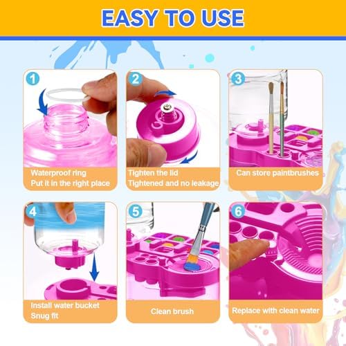 Upgraded Paint Brush Cleaner Tool,Brush Rinser Cup Painting Running Water Circulation Art Supplies for Acrylic,Watercolor and Water Based Creative Gift for Adult Artist Beginner and Painter