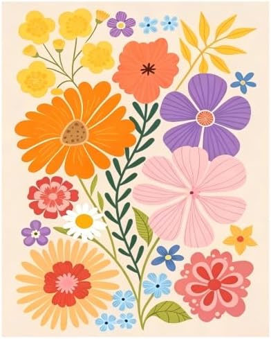 Aestalrcus Flower Paint by Numbers Kit for Adults Beginner, 16x20inch