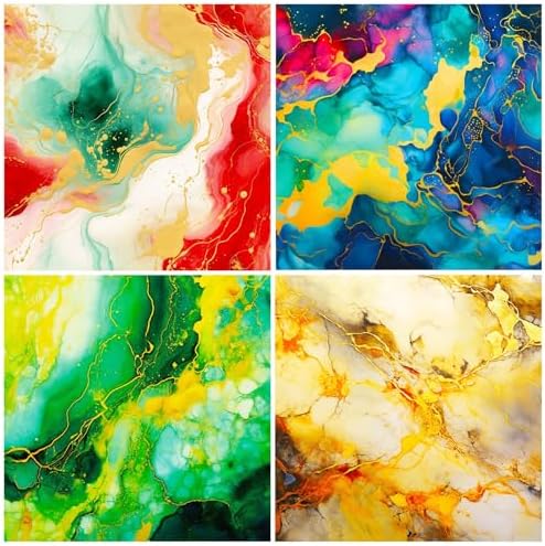 Marbled Scrapbook Paper Pad Color Marbled Patterned Paper 6×6,24 Sheets Single-Sided Scrapbooking CardStock Papers Pad for Holiday Cardmaking DIY Origami Journaling.