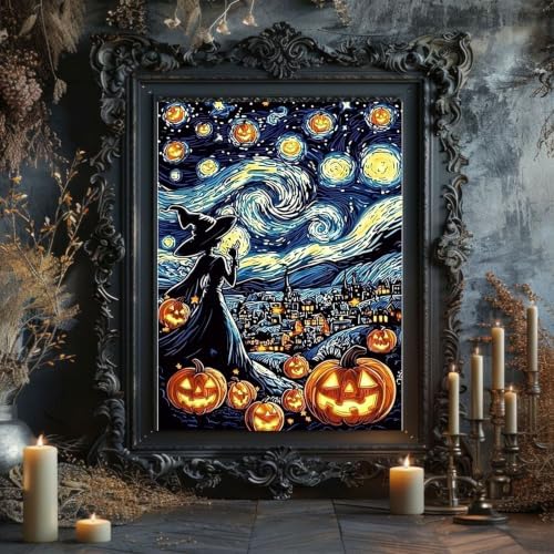 Halloween Paint by Numbers for Adults, Pumpkin Paint by Number on Canvas