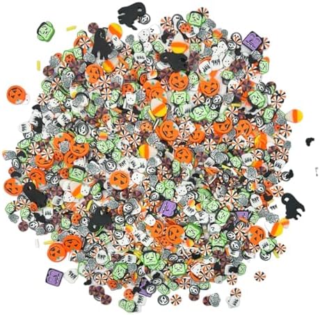 BGM Creations 2,000 Piece Halloween Polymer Clay Slices for Slime Supplies, DIY Nail Art, Halloween Craft Embellishments