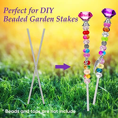LEIFIDE 8/32 Inch 4mm Threaded Rod with Hex Nuts 4mm Stainless Steel Threads Studs Rods Stainless Steel Fully Threaded Hex Nuts for Beaded Garden Stake Rods(24 Pcs,8 Inch)