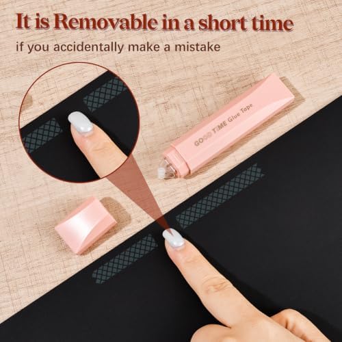 Temiary 4 Pack Double Sided Tape Pen, 16.4 Ft x 0.24 Inch Scrapbook Tape Roller for Crafts, Aesthetic Adhesive Glue Tape Pens for Scrapbooking School Office Journaling Supplies (Pink)