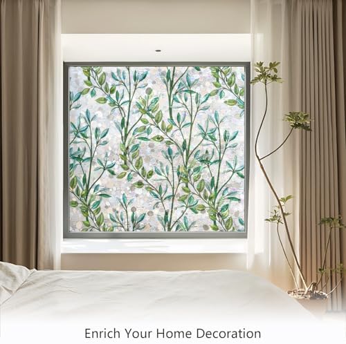 LEMON CLOUD Window Privacy Film Rainbow Stained Glass Cling, 23.6″ x 157.4″