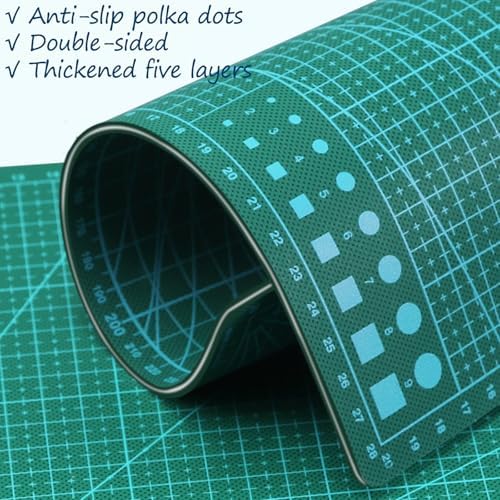 Self Healing Cutting Mat A2, 24 x 18 inch Green, Craft Cutting Board for Leather Crafts, Sewing, Quilting, Paper Cutting, 5-Ply Double Sided Rotary Cutter Mat, Ships Flat Not Folded