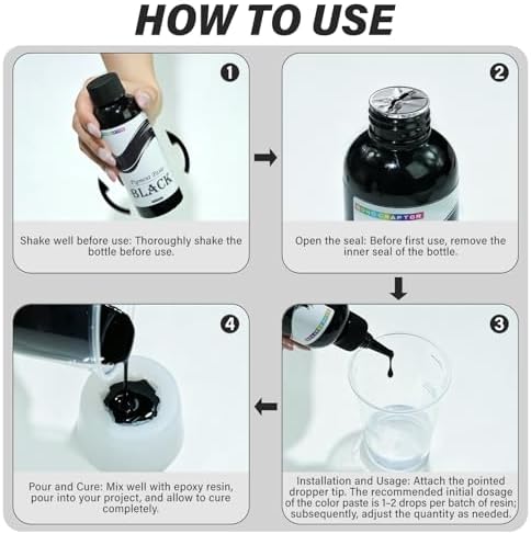 Bond Craftor Black Epoxy Resin Pigment Paste, 150ml High Concentrated Dye