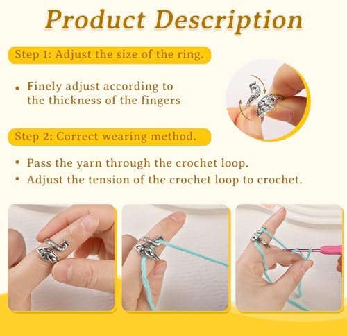 Yizzvb 3 Pcs Crochet Ring 30Pcs Stitch Markers Knitting Tension Rings