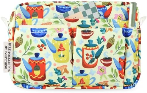Multiple Pockets Portfolio Organizer with Zippered,Storage Pencil Pouch Bag