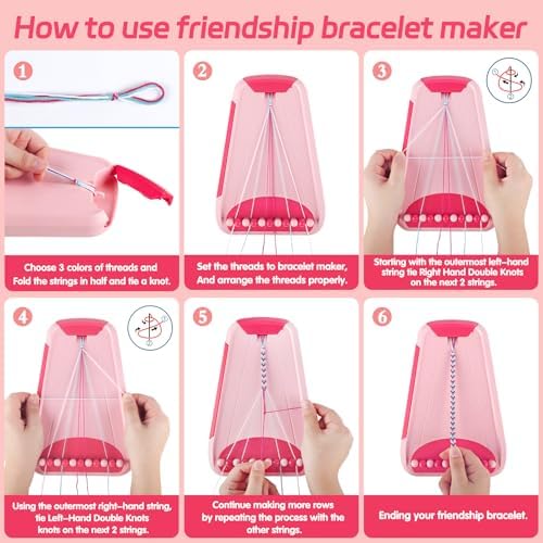 Maynacs Friendship Bracelet Making Kit for Girls 8-12, 28 Pre-Cut Threads