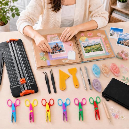 gisgfim Scrapbooking Supplies Kit 21 Pcs Paper Craft Projects Tools Set