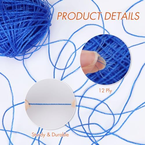 NICEEC 2 Skeins Polyester Plastic Yarn Hand-Knitted Yarn-07#Blue