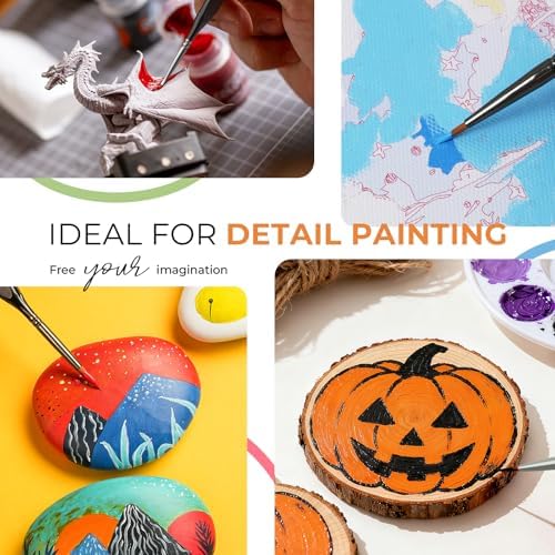 Nicpro 15 PCS Detail Paint Brushes, Miniature Paint Brushes for Detailing