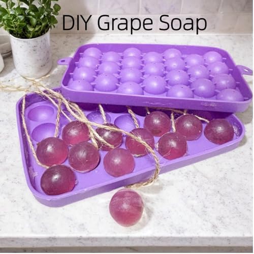 DIY Soap Making Kit, Silicone Grape Soap Molds with Hemp Cord, for Homemade Craft Soap Mold, Exquisite Soap Making Molds for Gift (Without Soap)
