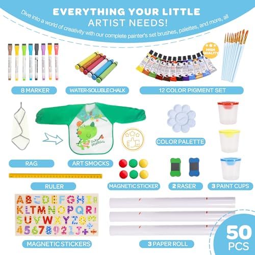 Blue 3-in-1 Wooden Kids Art Easel, Magnetic Whiteboard & Chalkboard