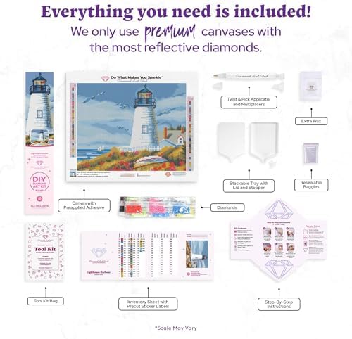 DIAMOND ART CLUB Lighthouse Harbour Diamond Art Kits for Adults