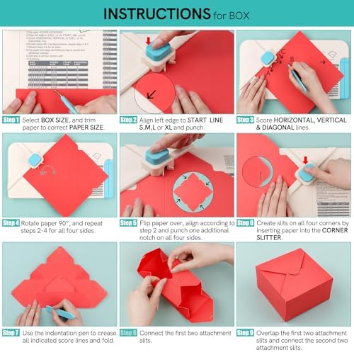 Envelope Punch Board, 3-in-1 Envelope Maker, Bows, Gift Box Punch Boards for Crafting, All-in-on Scrapbook Envelopes Scribe Punches Board with Indentation Pen for Handicrafts Crafts Scrapbooking Tool