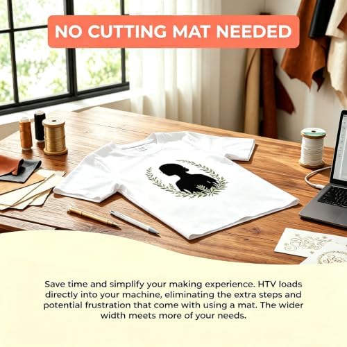 HTVRONT Smart Iron On Vinyl, Black HTV - 13" x 3FT Heat Transfer Vinyl