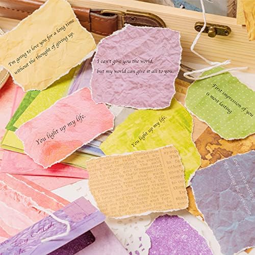 FMOACEN 400 PCS Vintage Scrapbook Paper - Multi-colored (Pink, Gray, Blue, Green) - 3.15 x 3.15 Inch Square Glossy Paper - Decorative Paper Supplies for Scrapbooking, Crafts