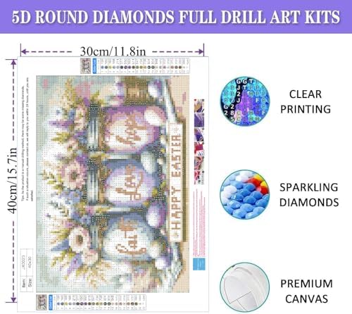 Easter Diamond Art Kits for Adults, Faith, Hope, Love Wishing Bottle Diamond Painting Kits for Adults Beginners, 5D DIY Full Drill Diamond Dots Paintings Gem Arts Crafts for Home Wall Decor 16x12 In