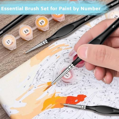 Detail Paint Brushes Set, 8 pcs Miniature Brushes for Fine Detailing