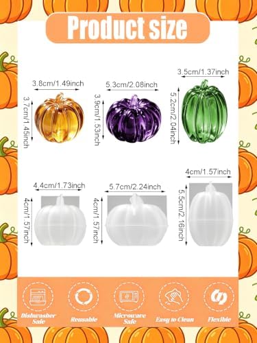 3 Mini Pumpkin Silicone Mold – Silicone Fruit Mold for Chocolate, Fondant, Candle, Resin & Cake Decor, 3D DIY Baking Tool for Parties & Gifts (Pumpkin)