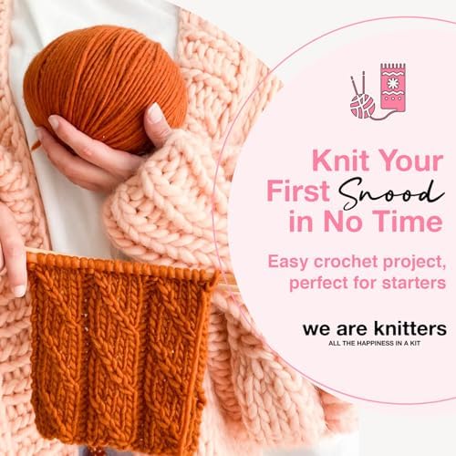 We Are Knitters Osiris Snood Kit | Beginner Crochet Gift Kit | Easy Warm Winter Snood | Stylish DIY Handmade Accessory Set Cozy Relaxing Craft GiftPro