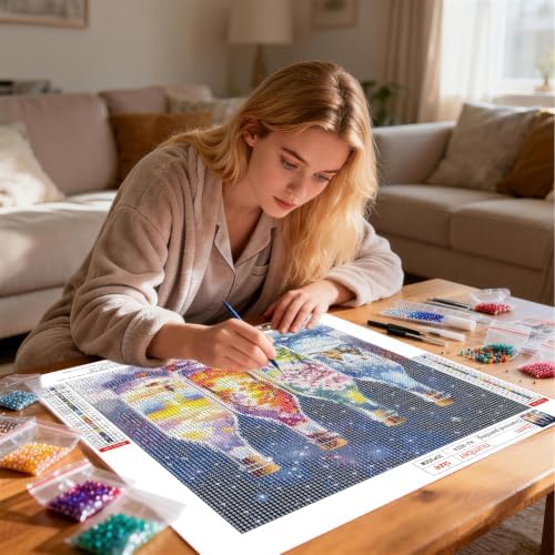 HvasJing Link Diamond Painting Kit for Adults, Four Seasons Diamond Art Kit