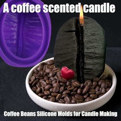 Silicone Soap Molds, Coffee Bean, 2 Pack | silicone molds for soap making, DIY Crafts, Candle, Non-stick, Soft and Durable