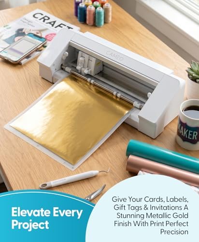 Silhouette Printable Adhesive Foil 8.5"X11" 8/Pkg - Gold