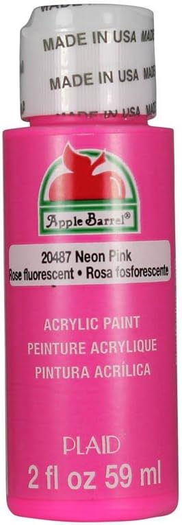 Apple Barrel Acrylic Paint in Assorted Colors (2 oz), 20487, Neon Pink