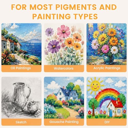 Conda Stretched Canvas for Painting 16x20 Inch, 5Pack Primed Large Canvas for Painting, Acid-Free Cotton 5/8 Blank Canvases, Value Bulk Pack for Acrylic Paint,Watercolor, Oil Paint