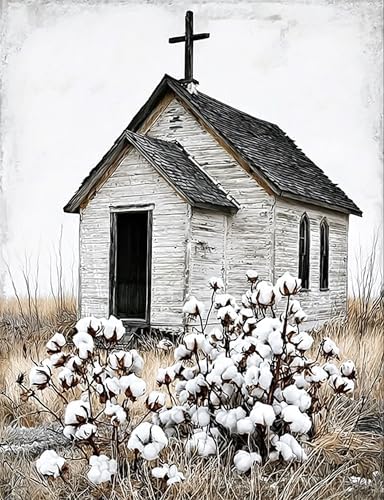 Jiqinsiye House Paint by Numbers Kits for Adults,Cotton DIY Painting Kit on Canvas, Color by Numbers,Large Adult Paint by Number for Wall Decor and Gifts