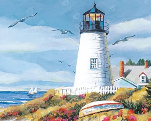 DIAMOND ART CLUB Lighthouse Harbour Diamond Art Kits for Adults