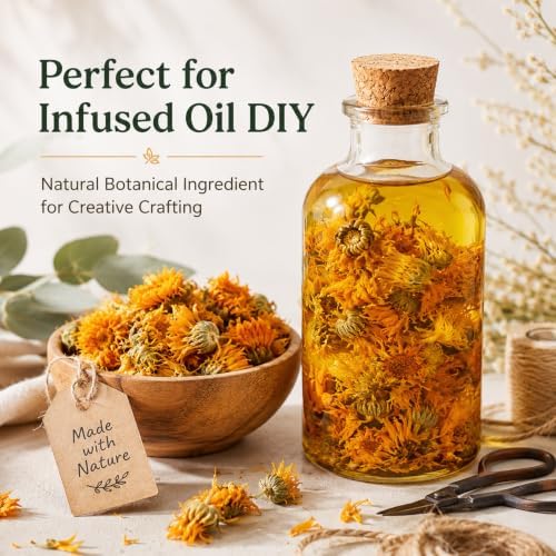 Sukh 6oz Dried Calendula Flowers Bulk - Natural Marigold for Soap Making