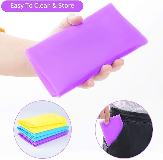 3 Pcs Silicone Mats Sheets Silicone Mats for Crafts Resin Jewelry Molds | 15.7" x 11.8" Silicone Playdoh Nail Art Mat Placemat(Blue & Purple & Yellow), Non-Stick, Heat Resistant