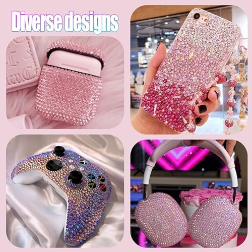 36000Pcs in 48 Colors Rhinestones for Bedazzling and Diamond Art, 3mm Flatback Gems with 3×10ml B7000 Jewelry Glue Tweezers, Perfect for Nail Art, Crafting, Clothing, Fabric Decor