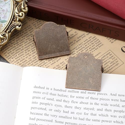 Vintage Journal Clip, 2 Pcs Metal Antique Bronze Travelers Notebook Clip Small Planner Clips for Book, Paper, Bookmark, Document File Organizer, Reading Decoration Accessories